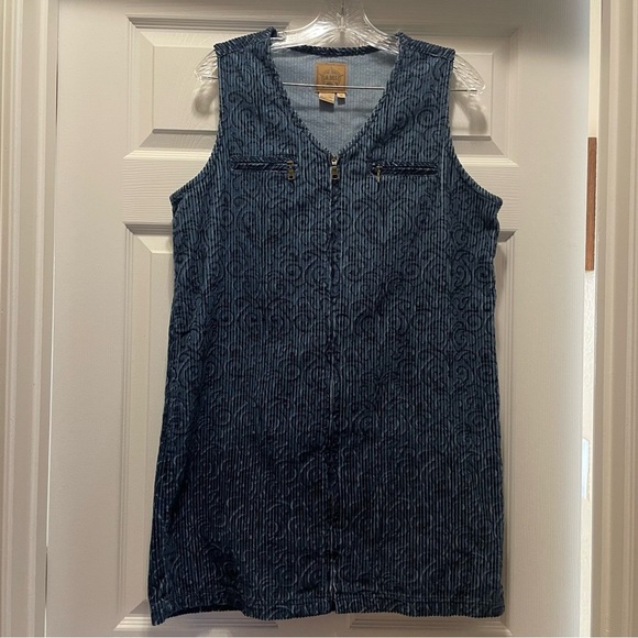 TWO A.M.I Sleeveless Full Zip Corduroy 100% Cotton Dresses Bundle Size M - Picture 9 of 11